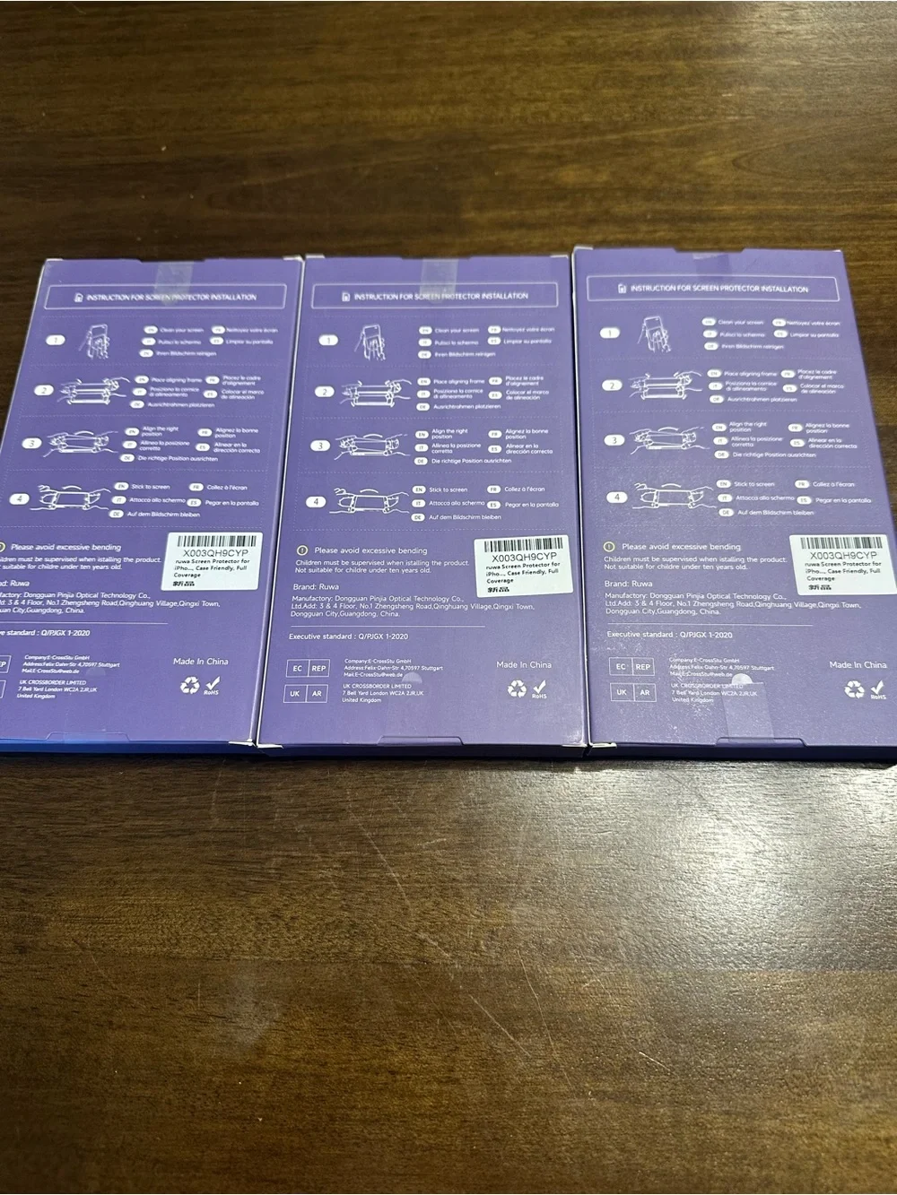 Tempered Glass Full Cover Screen Protector - Purple
